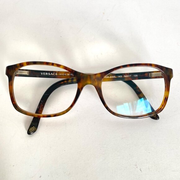 Versace Faux Tortoise Shell Eyeglasses Frames MOD 3155 143 50 17 135 Italy - Picture 13 of 16